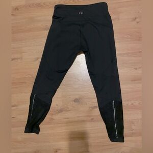 Calia Black Leggings with Zipper Detail size medium